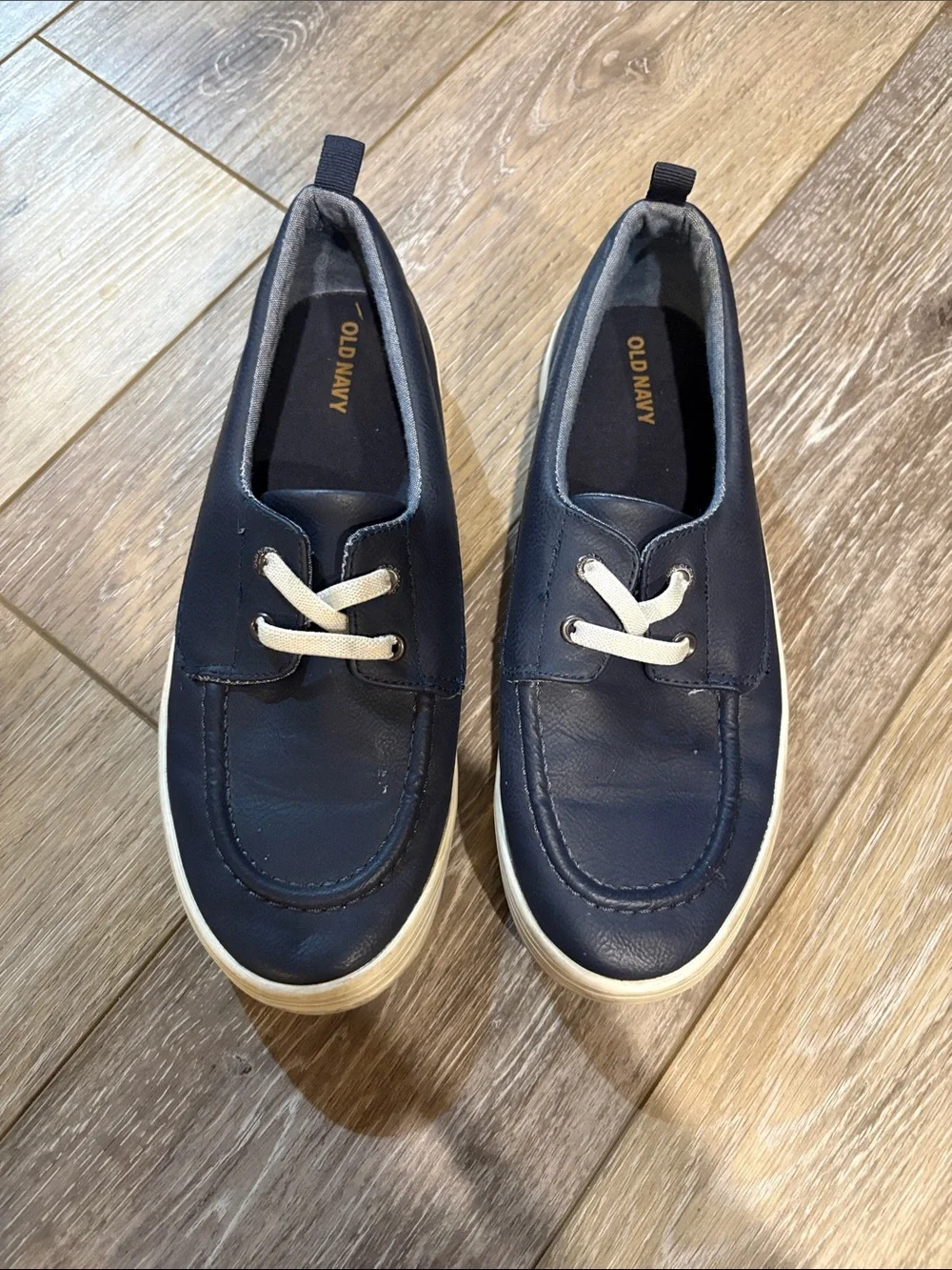 Old Navy Navy Casual Boat Sneakers with White Laces